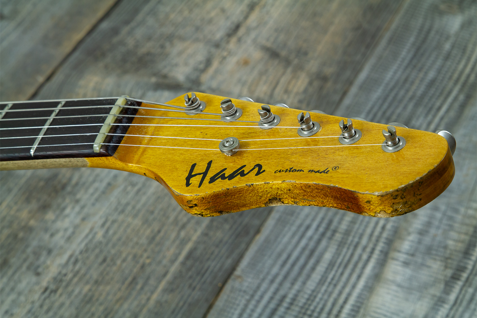 Haar Guitars Trad T Thinline 2s Lindy Fralin Rw #43661 - Aged Old Red - Guitare Électrique Forme Tel - Variation 8