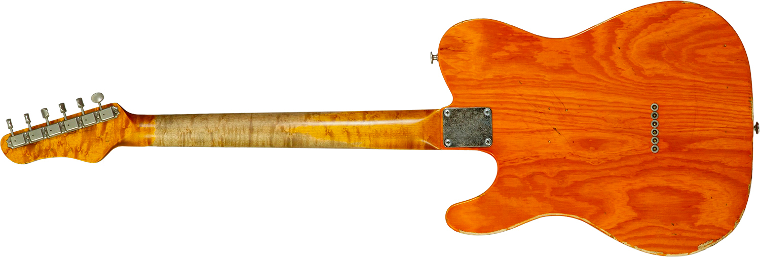 Haar Guitars Trad T Thinline 2s Lindy Fralin Rw #43673 - Aged Orange See Through - Guitare Électrique Forme Tel - Variation 8