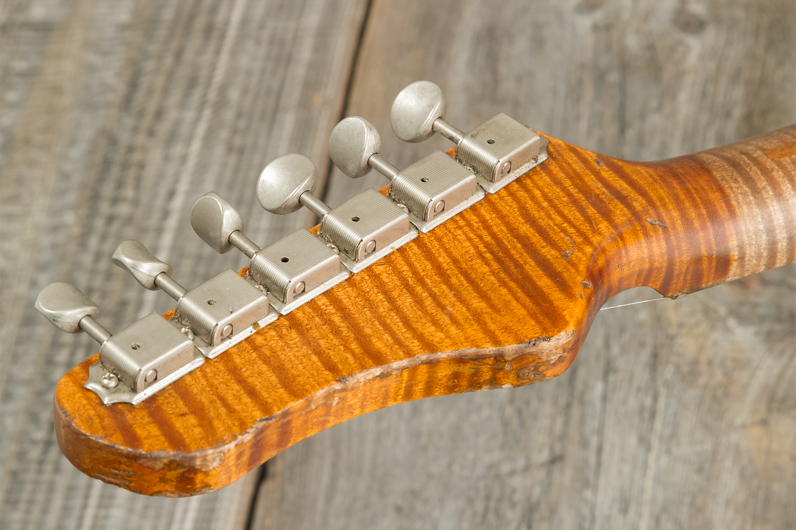 Haar Guitars Trad T Thinline Sh Tv Jones / Lindy Fralin Ht Mn #42270 - Aged Orange Antique - Guitare Électrique Forme Tel - Variation 11