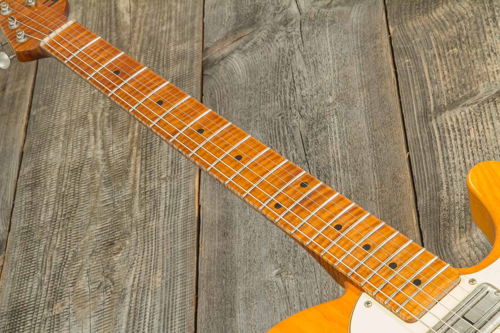 Haar Guitars Trad T Thinline Sh Tv Jones / Lindy Fralin Ht Mn #42270 - Aged Orange Antique - Guitare Électrique Forme Tel - Variation 5
