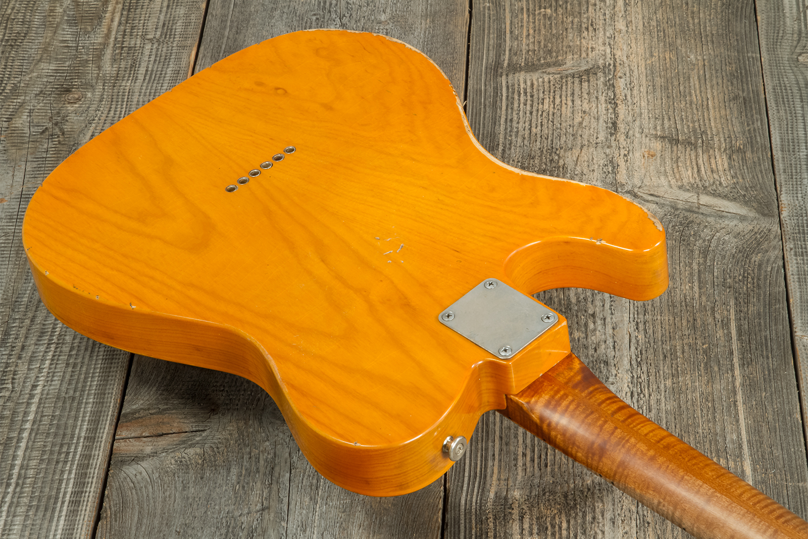 Haar Guitars Trad T Thinline Sh Tv Jones / Lindy Fralin Ht Mn #42270 - Aged Orange Antique - Guitare Électrique Forme Tel - Variation 7