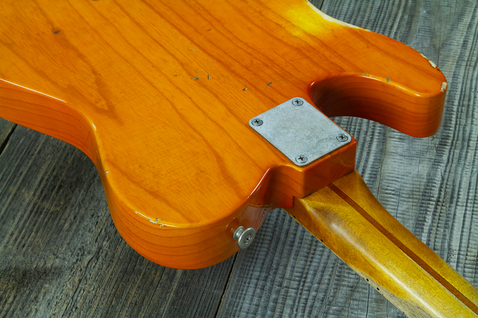 Haar Guitars Trad T Thinline Sh Tv Jones / Lindy Fralin Mn #43674 - Aged Orange See Through - Guitare Électrique Forme Tel - Variation 10
