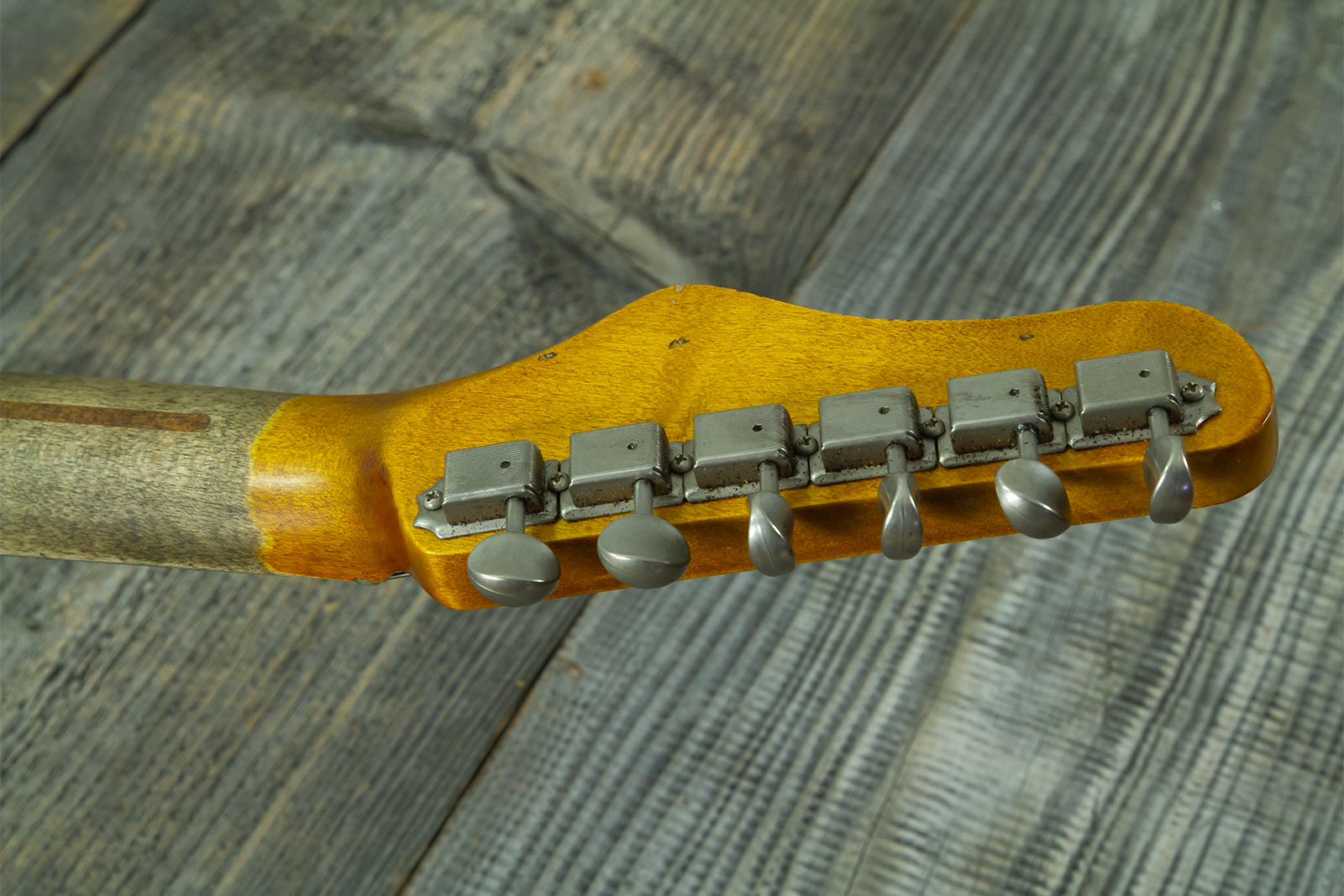 Haar Guitars Trad T Thinline Sh Tv Jones / Lindy Fralin Mn #43674 - Aged Orange See Through - Guitare Électrique Forme Tel - Variation 12