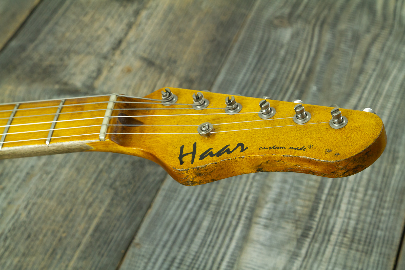 Haar Guitars Trad T Thinline Sh Tv Jones / Lindy Fralin Mn #43674 - Aged Orange See Through - Guitare Électrique Forme Tel - Variation 7