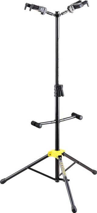 Hercules Stand Gs422b Floor Autogrip Pour 2 Guitares Ou Basses Avec Barres De Soutien - Stand & Support Guitare & Basse - Main picture