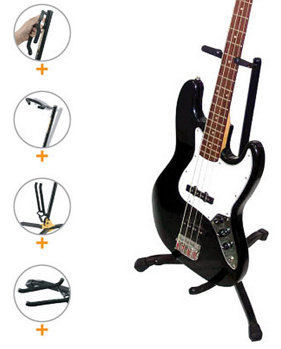 Hercules Stand Gs405b Floor Guitare Ou Basse Avec 2 Barres De Soutien - Stand & Support Guitare & Basse - Variation 1