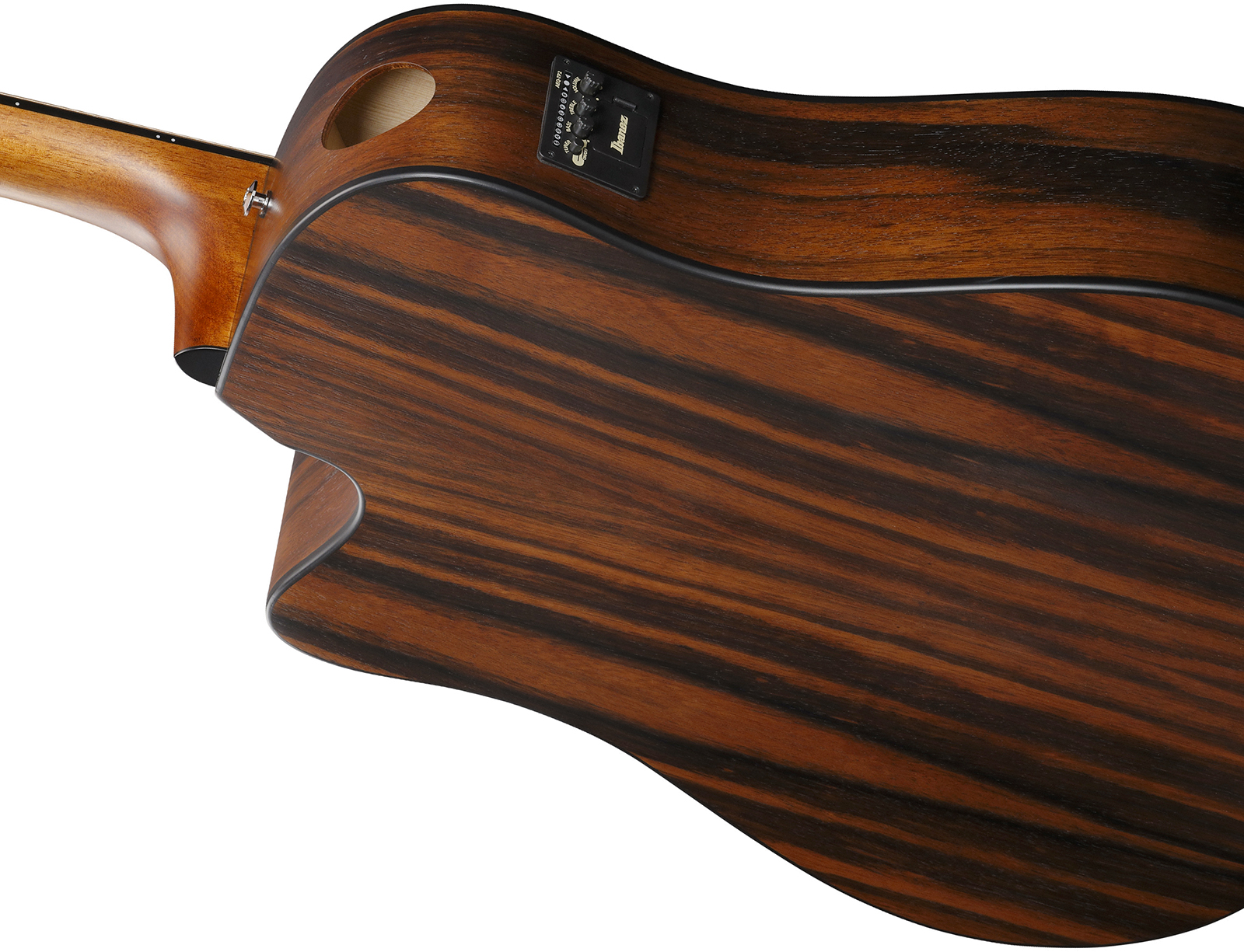 Ibanez Aad70ce Tbn Advanced Dreadnought Cw Epicea Ebene Pur - Transparent Charcoal Burst - Guitare Folk - Variation 5