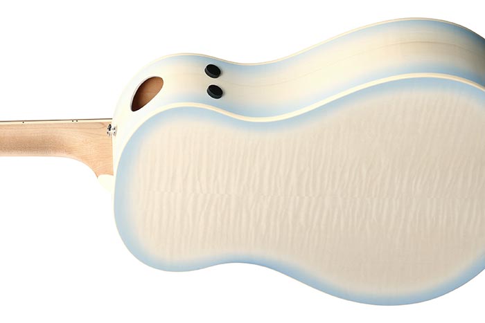 Ibanez Aam370m2e Aib Advanced Auditorium Epicea Erable Mn - Transparent Antique White Ice Blue Open Pore - Guitare Folk - Variation 2