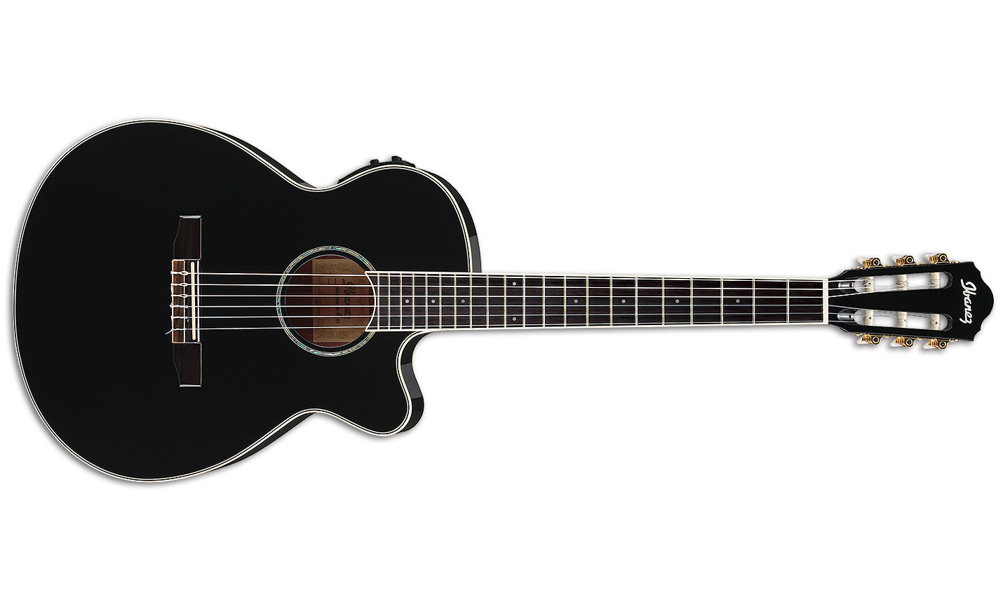 Ibanez Aeg10nii Bk Concert Cw Epicea Acajou - Black High Gloss - Guitare Classique Format 4/4 - Variation 1