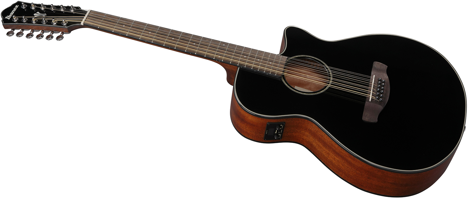 Ibanez Aeg5012 Bkh Concert 12c Epicea Okoume Lau - Black - Guitare Folk - Variation 2