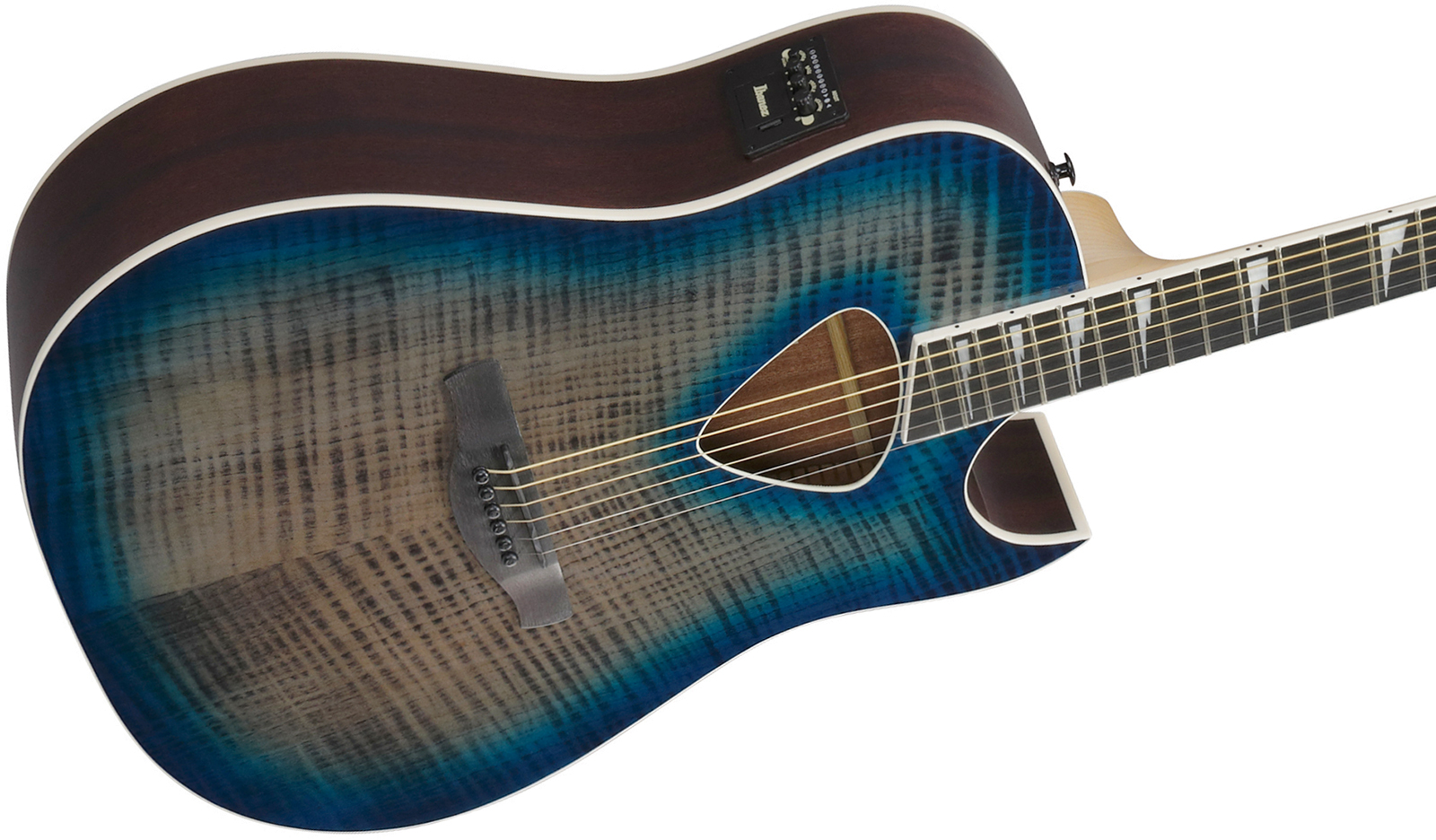 Ibanez Alt50fa Bdb Altsar Dreadnought Cw Tilleul Sapele Pur - Blue Doom Burst High Gloss - Guitare Folk - Variation 2