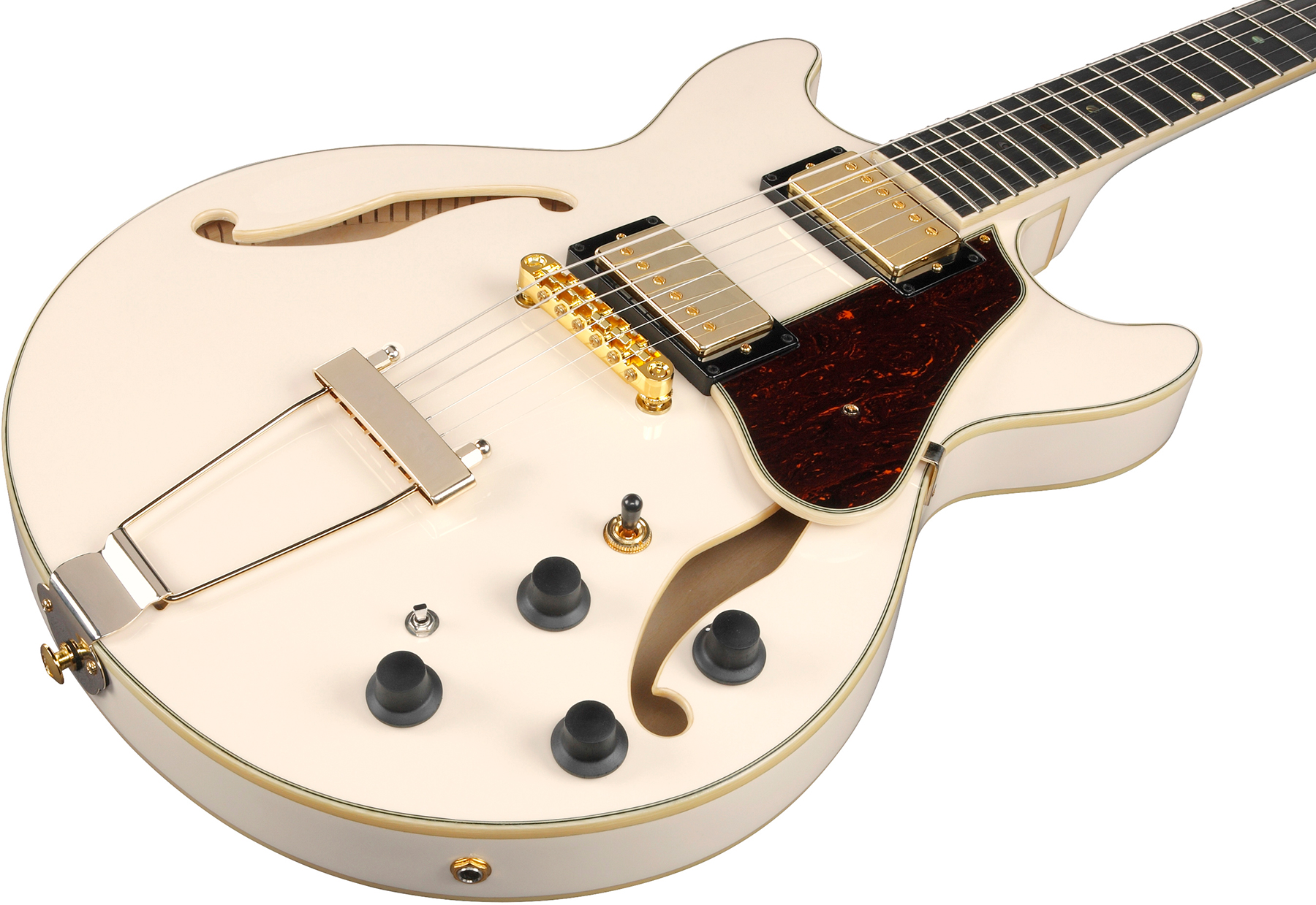 Ibanez Amh90 Iv Artcore Expressionist 2h Ht Eb - Ivory - Guitare Électrique 3/4 Caisse & Jazz - Variation 2