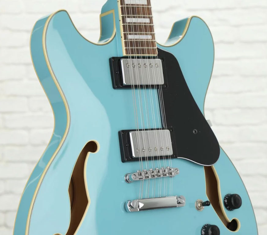 Ibanez As7312 Mtb Artcore 12-cordes Hh Ht Lau - Mint Blue - Guitare Électrique 1/2 Caisse - Variation 1