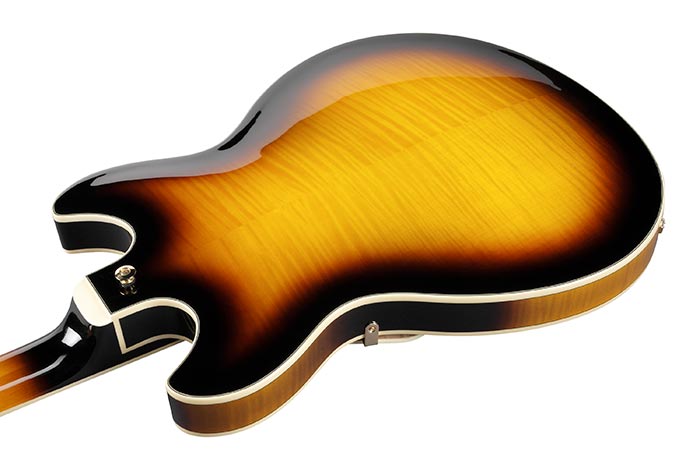 Ibanez As93fm Ays Artcore Expressionist Hh Ht Eb - Antique Yellow Sunburst - Guitare Électrique 1/2 Caisse - Variation 3