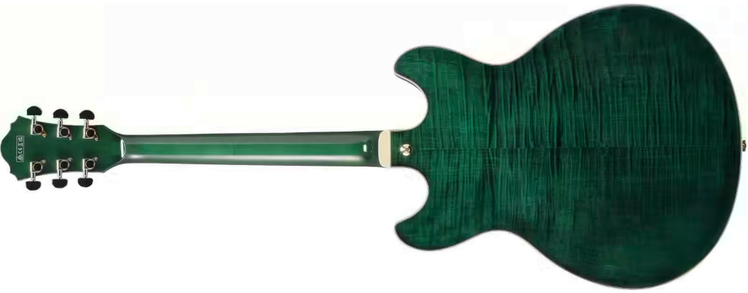 Ibanez As93fm Tmg Artcore Expressionist 2h Ht Eb - Transparent Moss Green - Guitare Électrique 1/2 Caisse - Variation 1