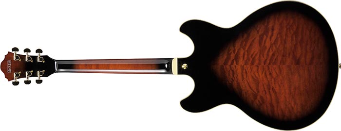 Ibanez As93qmsp Dbs Artcore Expressionist 2h Ht Eb - Dark Brown Sunburst - Guitare Électrique 1/2 Caisse - Variation 1
