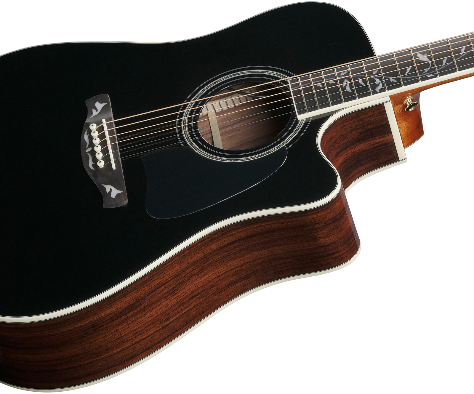 Ibanez Aw391rce Bkh Artwood Dreadnought Cw Epicea Palissandre Rw - Black Top - Guitare Folk - Variation 2