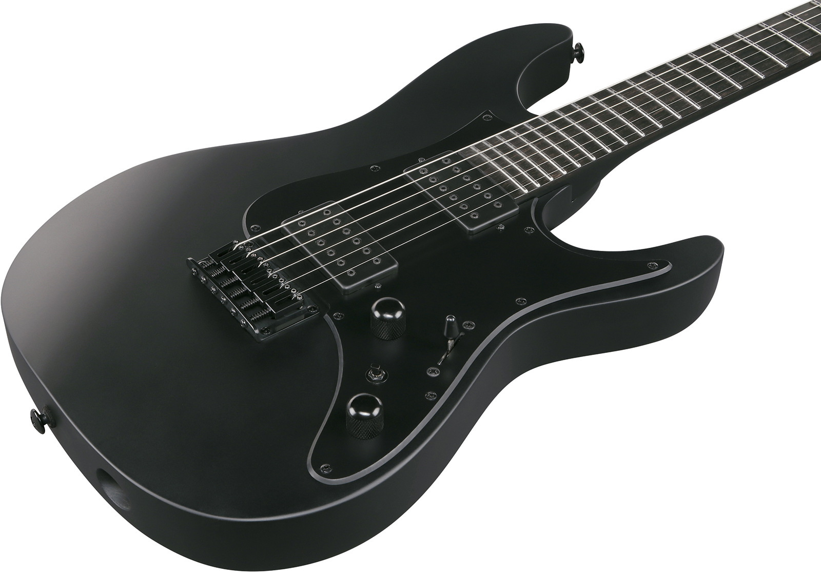 Ibanez Az41b1 Bkf Iron Label 2h Dimarzio Ht Eb - Black Flat - Guitare Électrique Forme Str - Variation 2