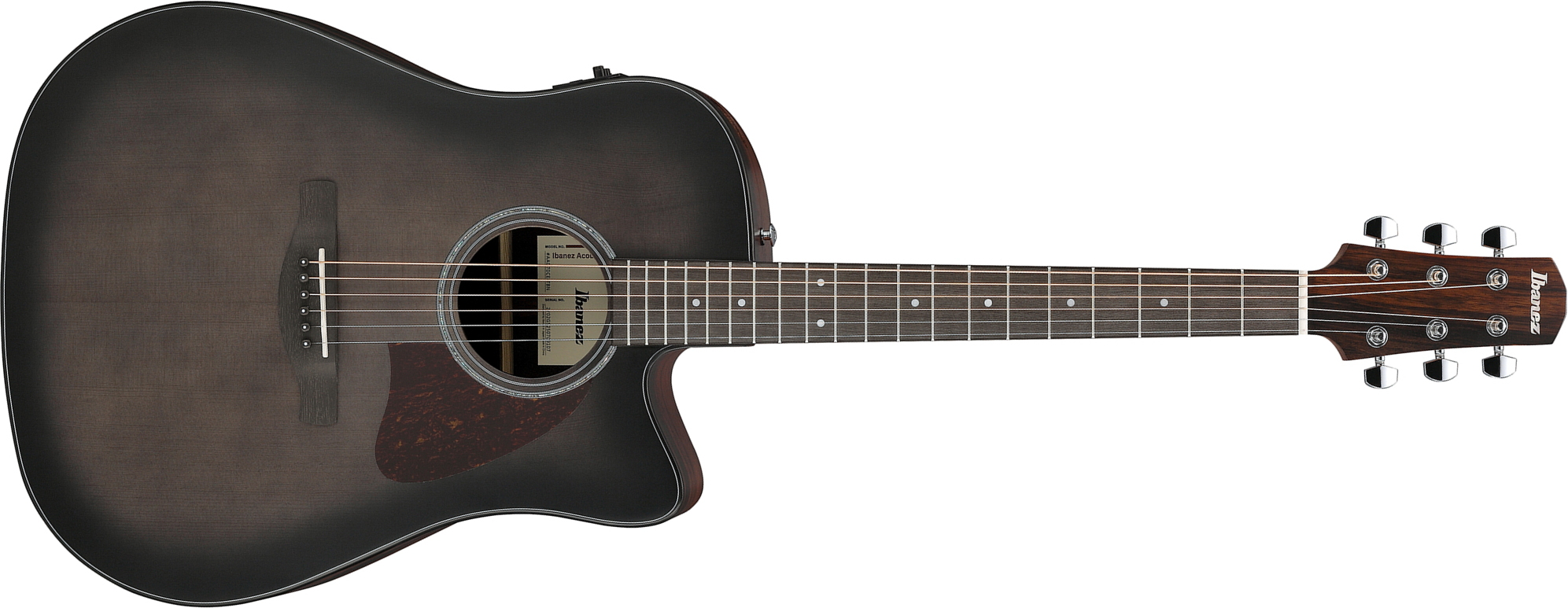 Ibanez Aad70ce Tbn Advanced Dreadnought Cw Epicea Ebene Pur - Transparent Charcoal Burst - Guitare Folk - Main picture