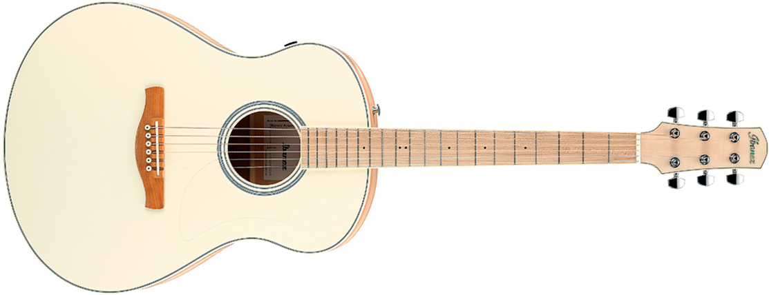 Ibanez Aam370m2e Apf Advanced Auditorium Epicea Erable Mn - Transparent Antique White Peach Fuzz Open Pore - Guitare Folk - Main picture