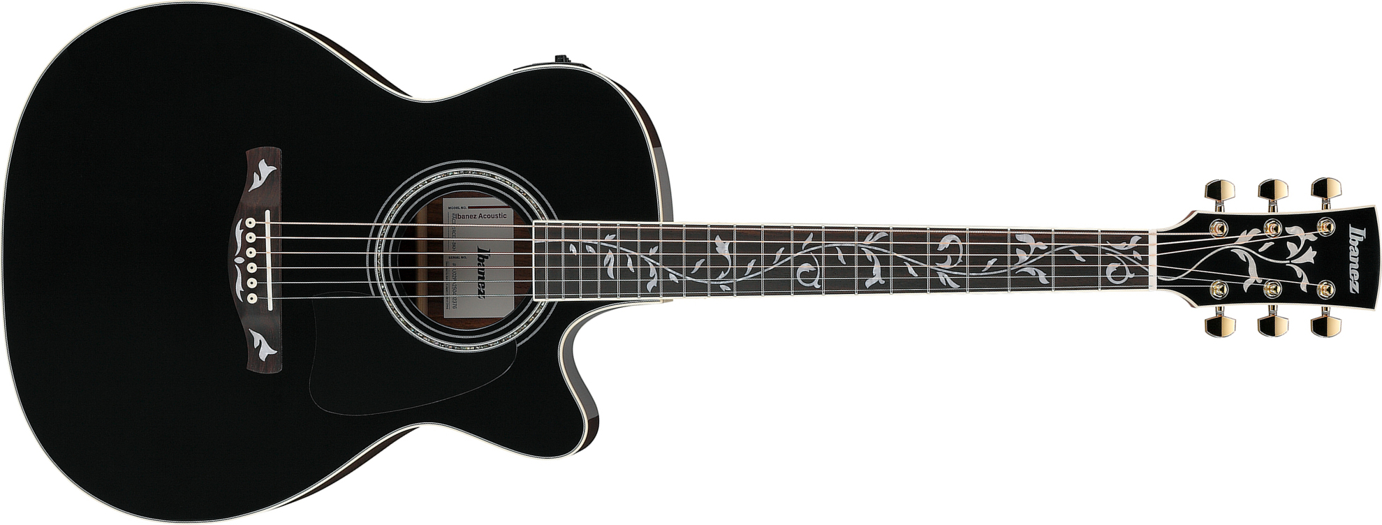 Ibanez Ac391rce Bkh Artwood Grand Concert Cw Shsc Epicea Palissandre Rw - Black Top - Guitare Folk - Main picture