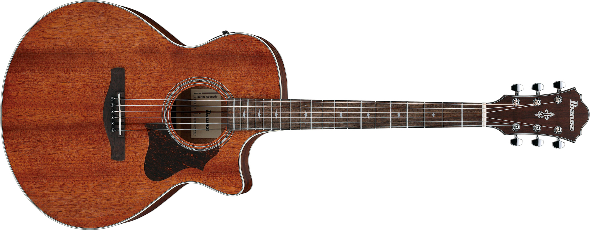 Ibanez Ae140 Opn Concert Thinline Cw Tout  Okoume Lau - Open Pore Natural - Guitare Folk - Main picture