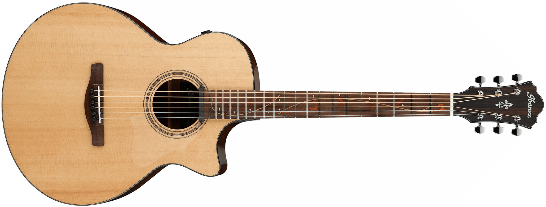 Ibanez Ae275bt Lgs Baritone Concert Cw Epicea Okoume Kat - Natural Low Gloss - Guitare Electro Acoustique - Main picture