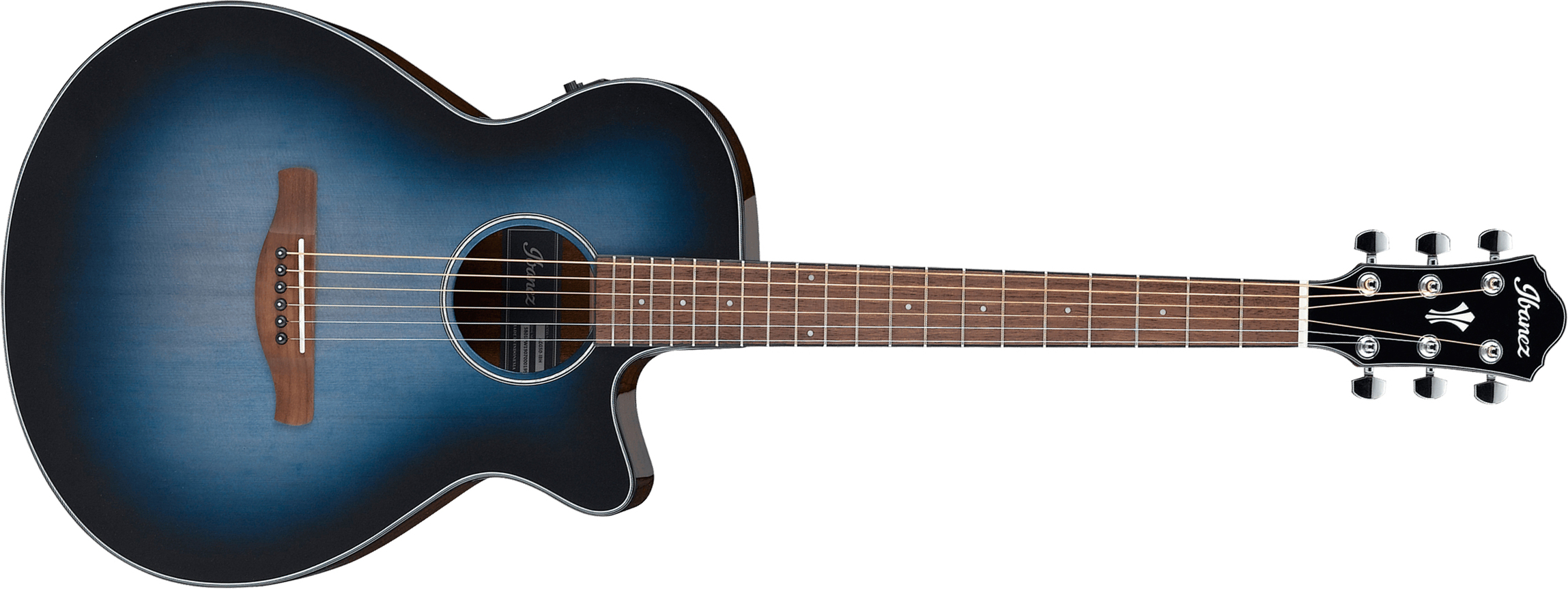 Ibanez Aeg50 Ibh Concert Cw Epicea Sapele Wal - Indigo Blue Burst - Guitare Electro Acoustique - Main picture