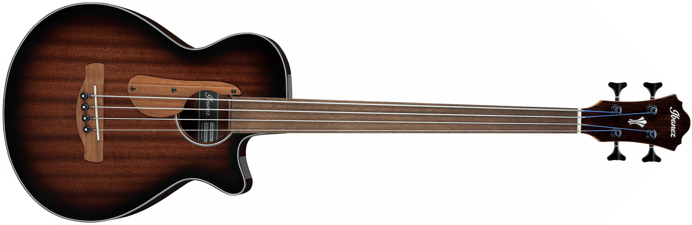 Ibanez Aegb24fe Mhs Fretless Cw Tout Sapele Noy - Mahogany Sunburst - Basse Acoustique - Main picture