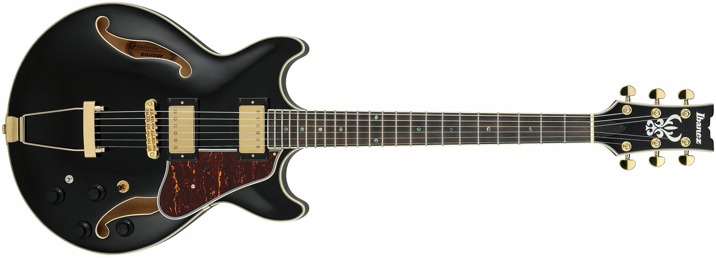 Ibanez Amh90 Crf Artcore Expressionist 2h Ht Bk - Black - Guitare Électrique 3/4 Caisse & Jazz - Main picture