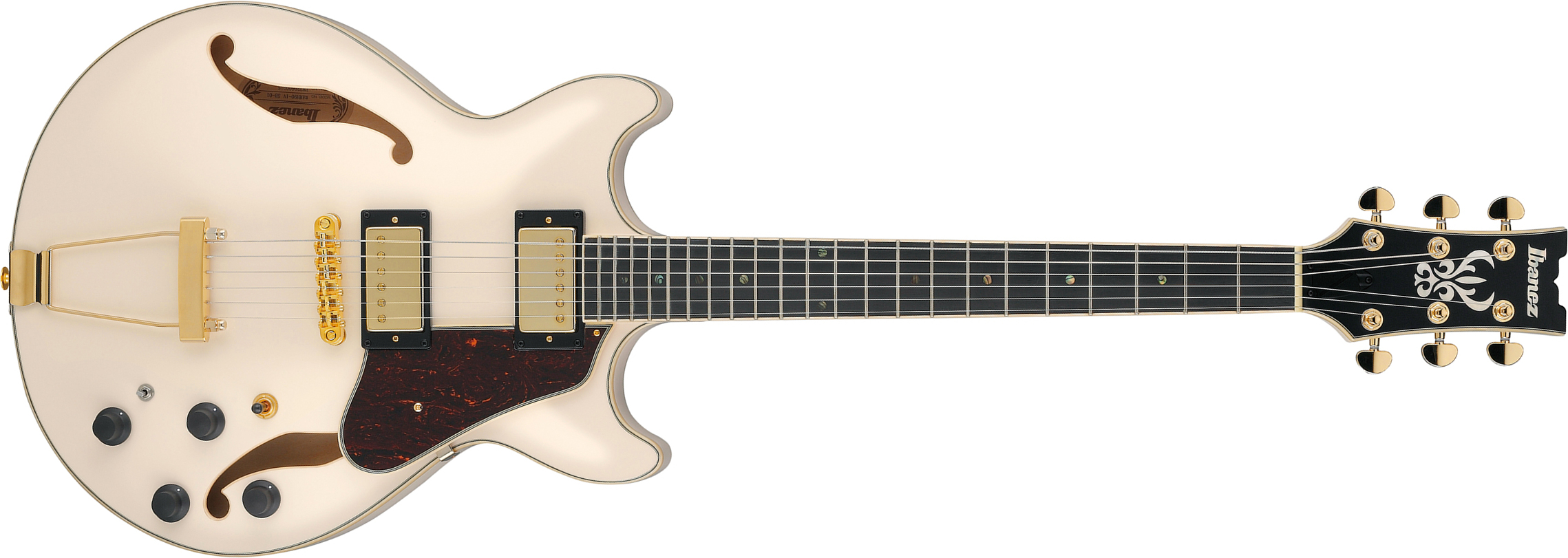 Ibanez Amh90 Iv Artcore Expressionist 2h Ht Eb - Ivory - Guitare Électrique 3/4 Caisse & Jazz - Main picture