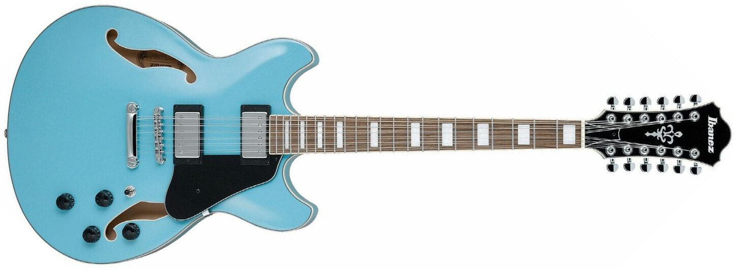 Ibanez As7312 Mtb Artcore 12-cordes Hh Ht Lau - Mint Blue - Guitare Électrique 1/2 Caisse - Main picture