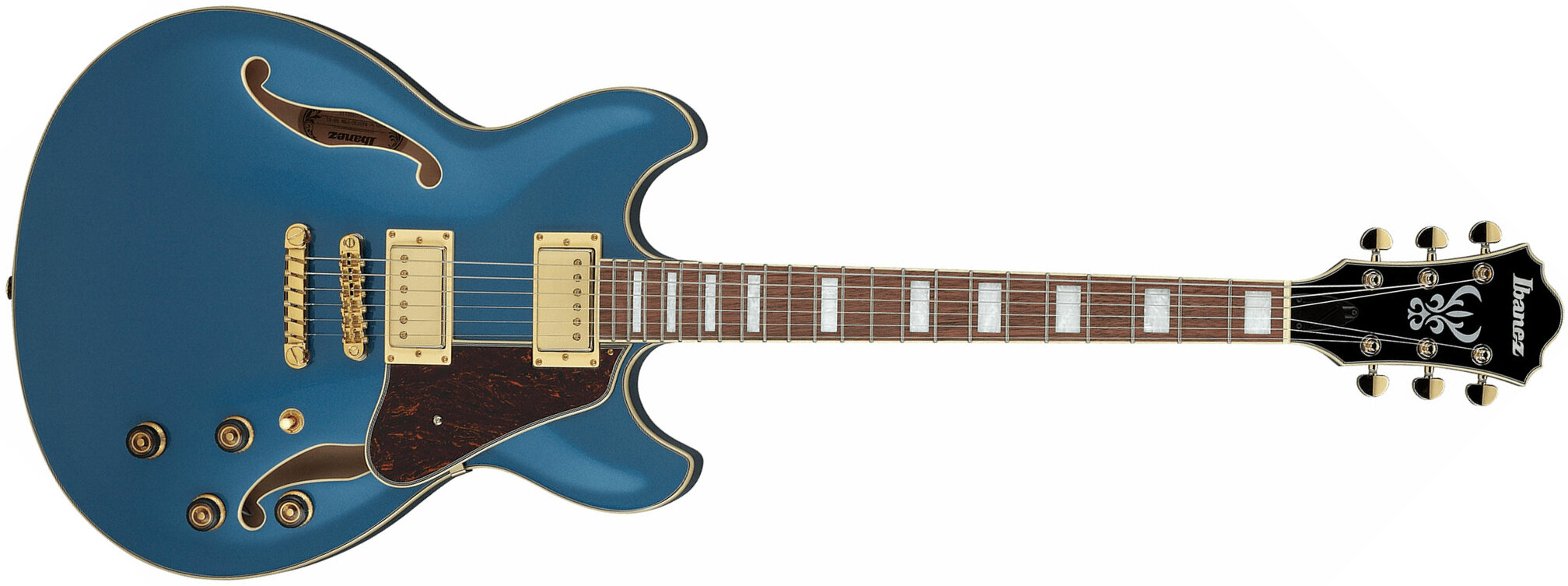 Ibanez As73g Pbm Artcore Hh Ht Noy - Prussian Blue Metallic - Guitare Électrique 1/2 Caisse - Main picture