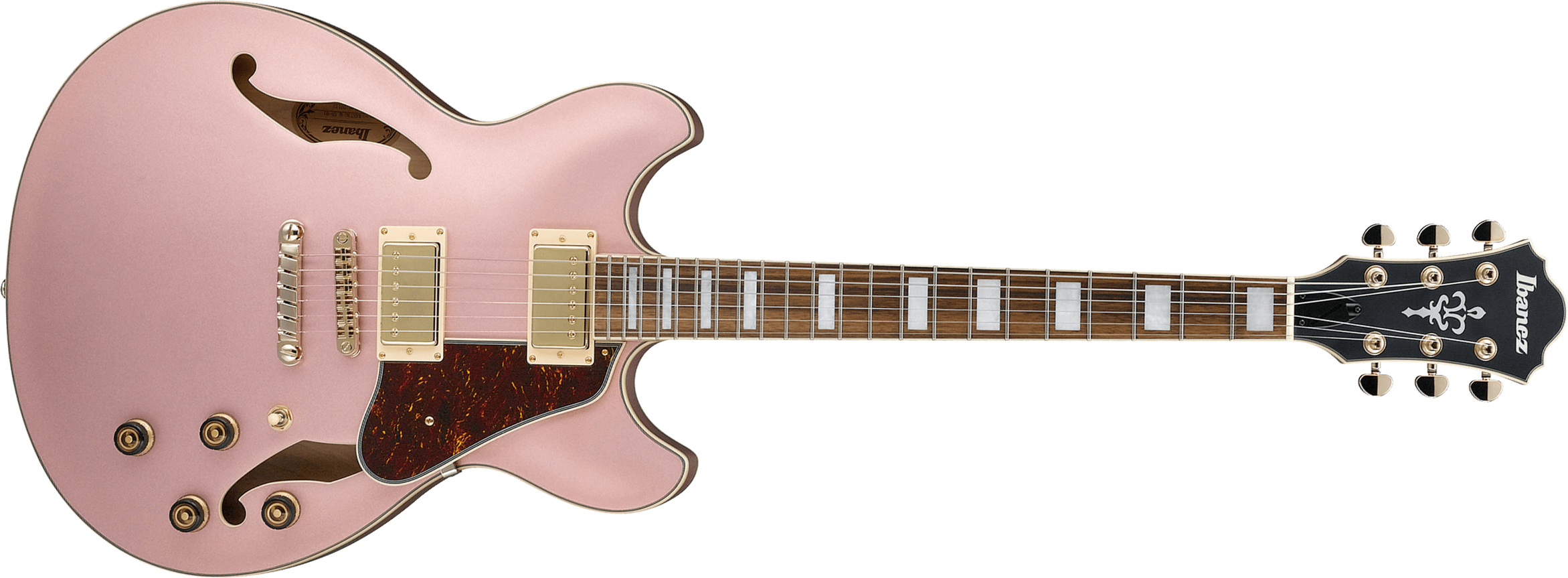 Ibanez As73g Rgf Artcore Hh Ht Noy - Rose Gold Metallic Flat - Guitare Électrique 1/2 Caisse - Main picture