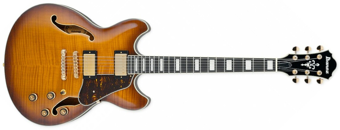 Ibanez As93fm Vls Artcore Expressionist Hh Ht Eb - Violin Sunburst - Guitare Électrique 1/2 Caisse - Main picture