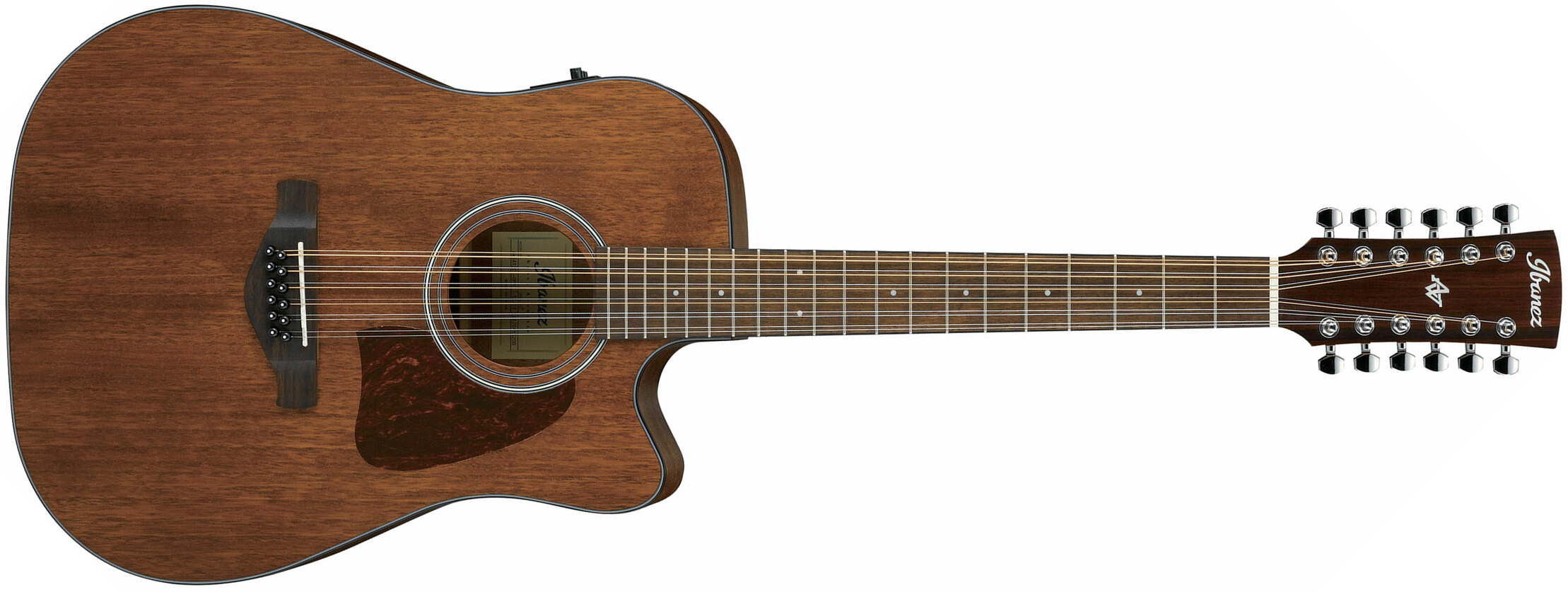 Ibanez Aw5412ce Opn Artwood Dreadnought Cw 12c Tout Acajou Ova - Open Pore Natural - Guitare Electro Acoustique - Main picture
