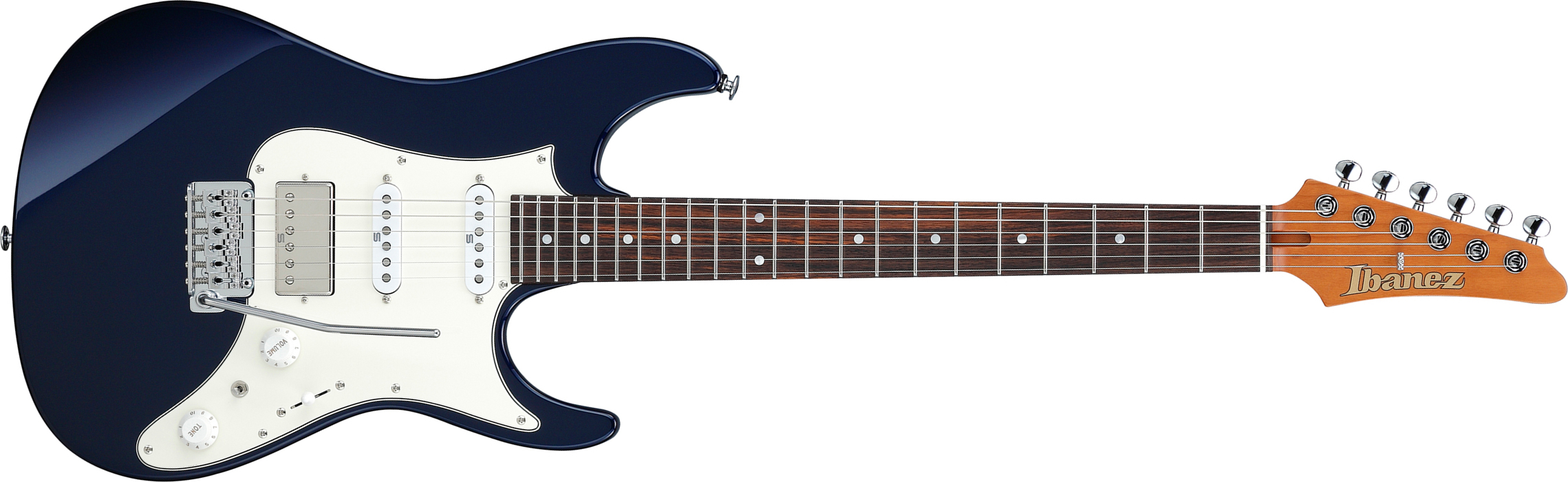 Ibanez Az2204nw Dtb Prestige Jap Hss Seymour Duncan Trem Rw - Dark Tide Blue - Guitare Électrique Forme Str - Main picture