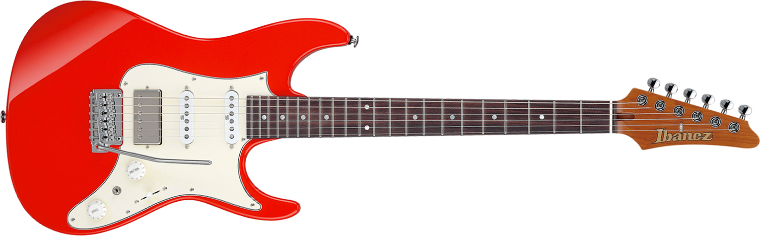 Ibanez Az2204nw Vr Prestige Jap Hss Seymour Duncan Trem Rw - Vermillion Red - Guitare Électrique Forme Str - Main picture