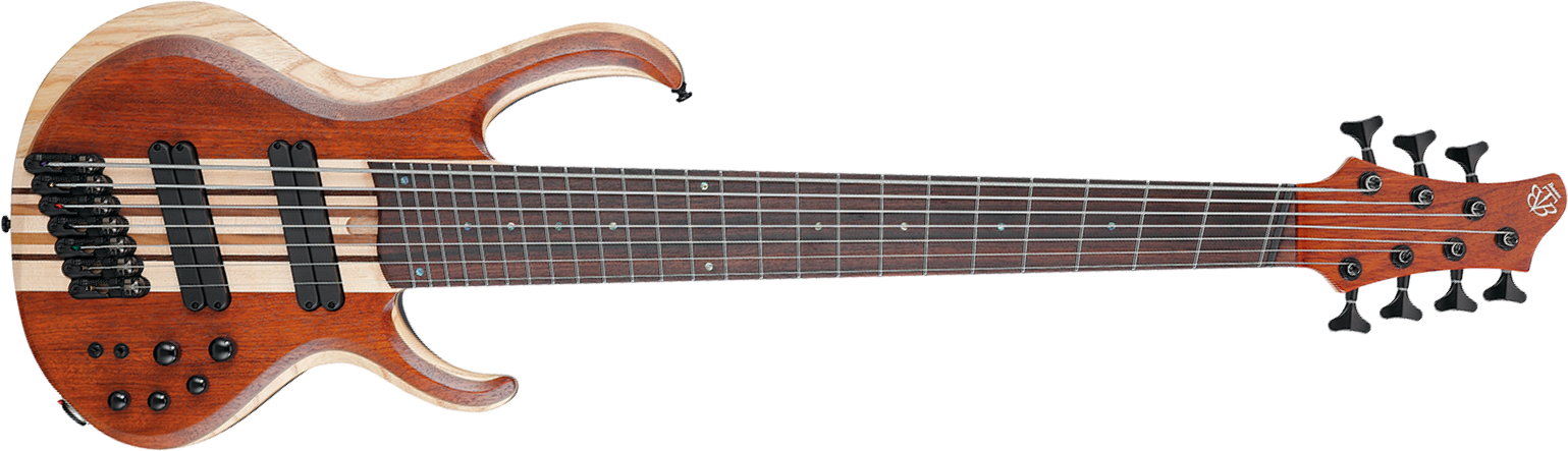 Ibanez Btb7ms Nml Workshop 7c Multiscale Active Rw - Natural Mocha Low Gloss - Basse Électrique Solid Body - Main picture