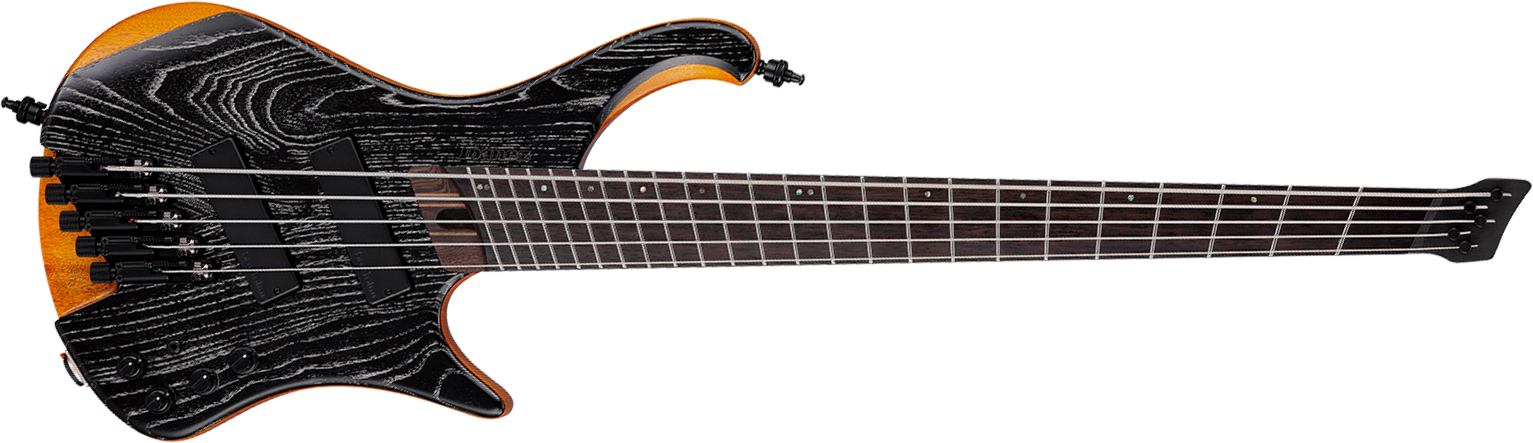 Ibanez Ehb1135ms Skl Workshop Multiscale 5c Active Bartolini Pp - Silver Wave Black Low Gloss - Basse Électrique Solid Body - Main picture