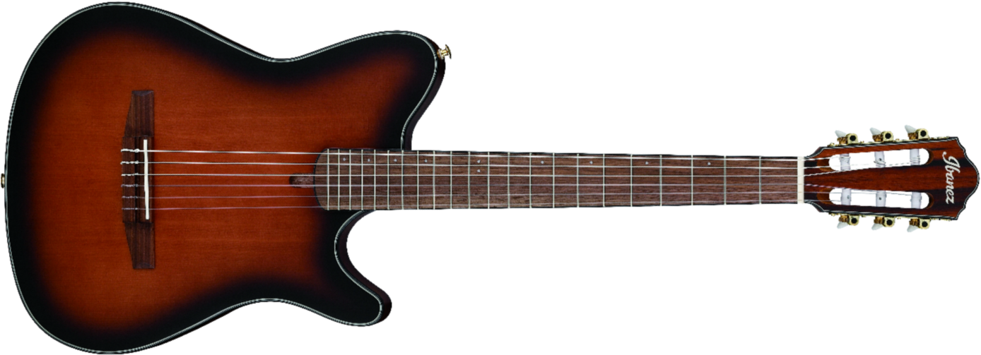 Ibanez Frh10n Bsf Hybrid Cw Epicea Sapele Wal - Brown Sunburst Flat - Guitare Classique Format 4/4 - Main picture