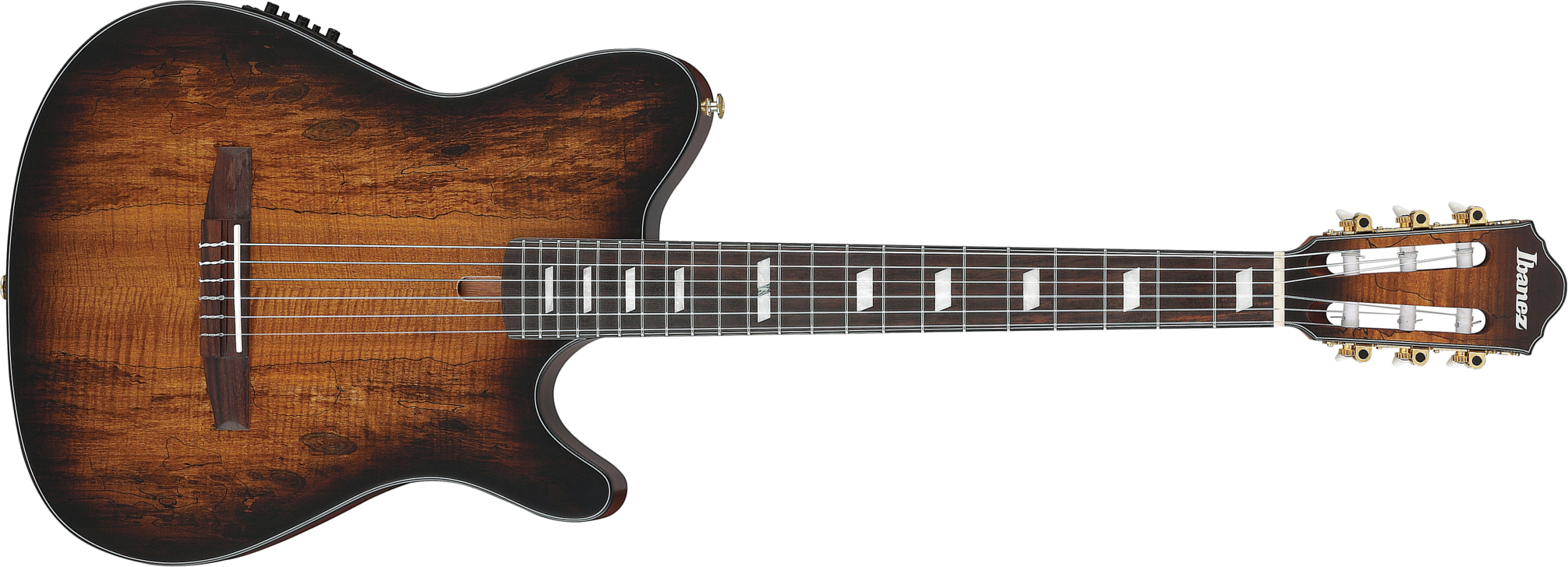 Ibanez Frh20qmn Tcl Fr Hollow Cw Erable Sapele Rw - Tobacco Burst Low Gloss - Guitare Classique Format 4/4 - Main picture