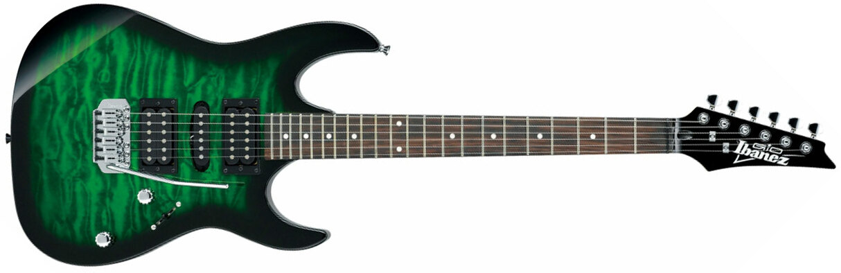 Ibanez Grx70qa Teb Gio Hsh Trem Nzp - Transparent Emerald Burst - Guitare Électrique Forme Str - Main picture