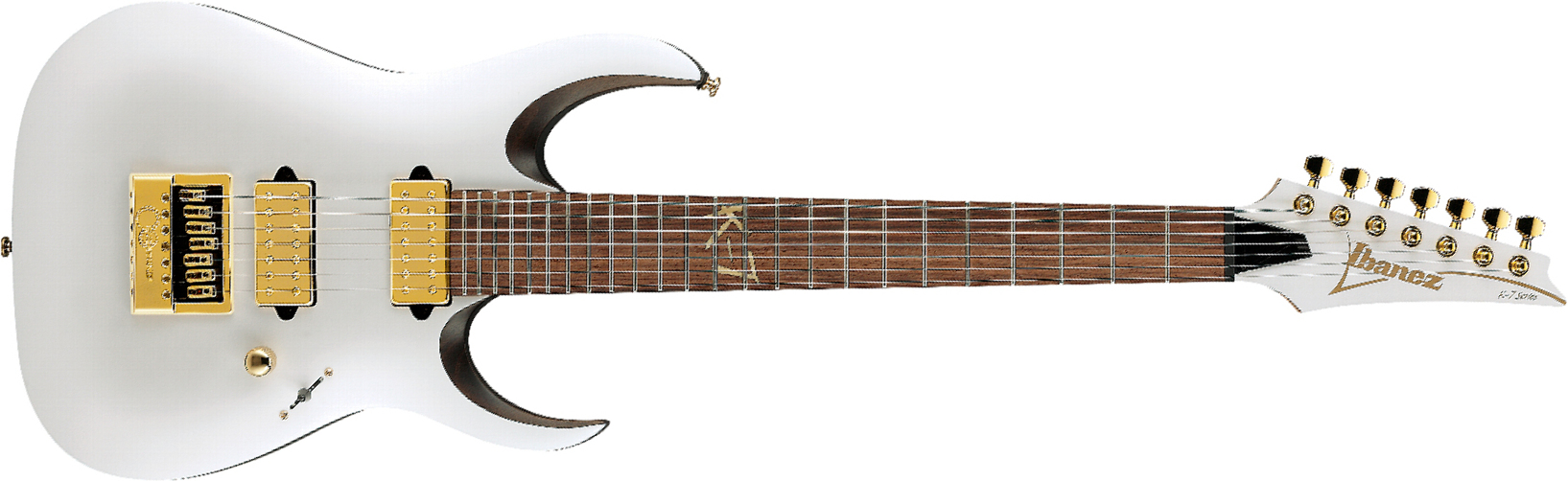Ibanez Head K7yang Signature 7c 2h Dimarzio Ht Rw - White - Guitare Électrique Signature - Main picture