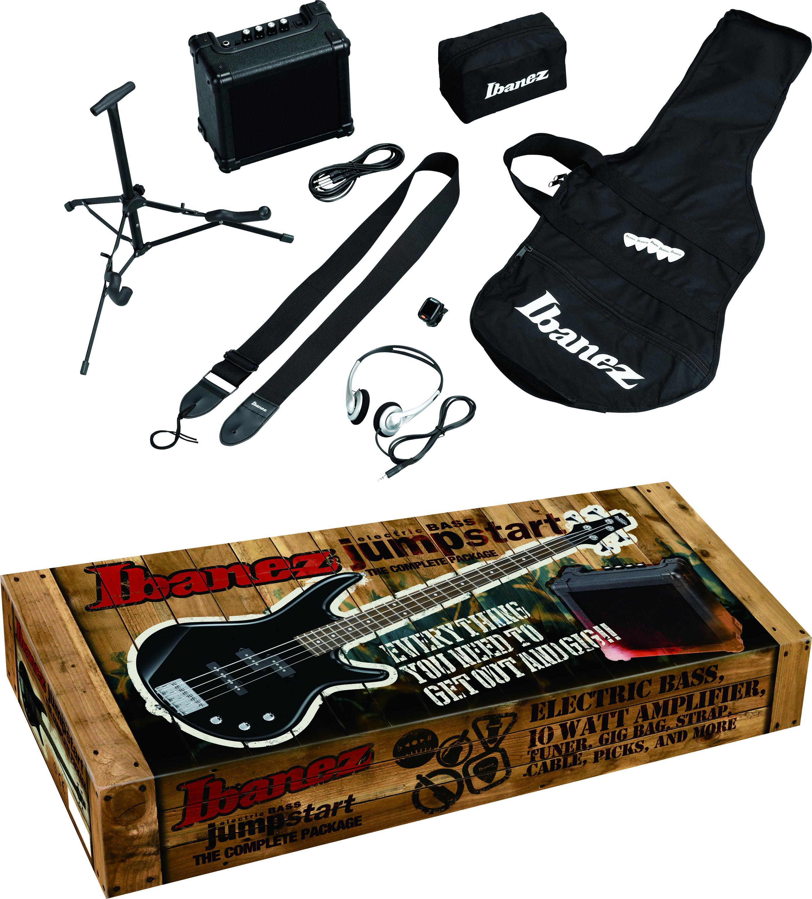 Pack basse electrique Ibanez IJSR190 Jumpstart Pack - Walnut sunburst