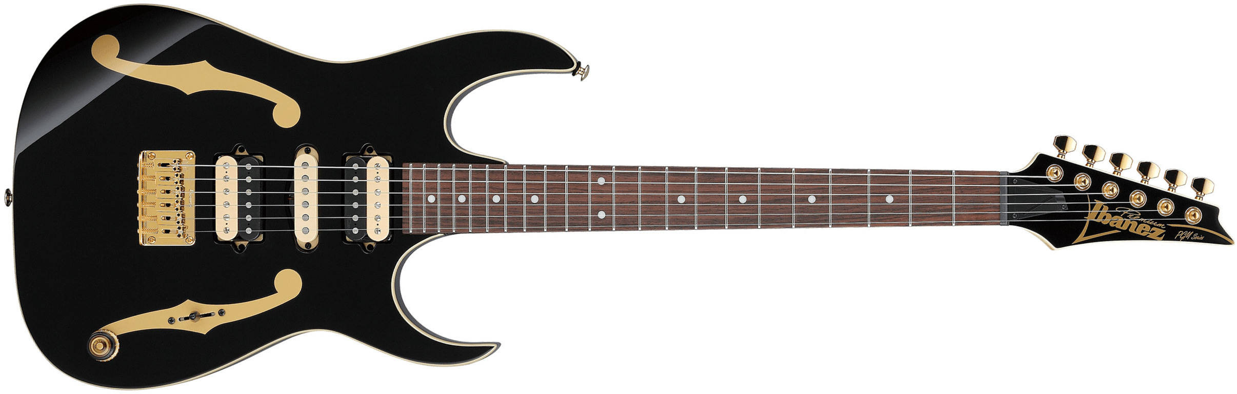 Ibanez Paul Gilbert Pgm50 Bk Premium Signature Hsh Dimarzio Ht Rw - Black - Guitare Électrique Signature - Main picture