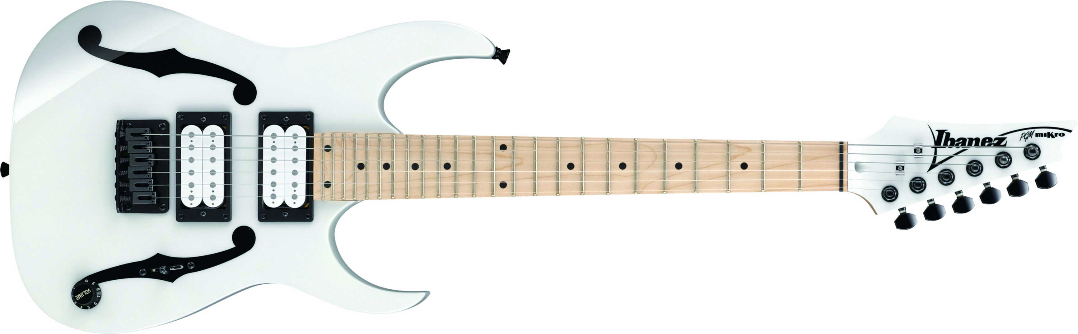 Ibanez Paul Gilbert Pgmm31 Wh Signature Junior Hh Ht Mn - White - Guitare Électrique Enfant - Main picture