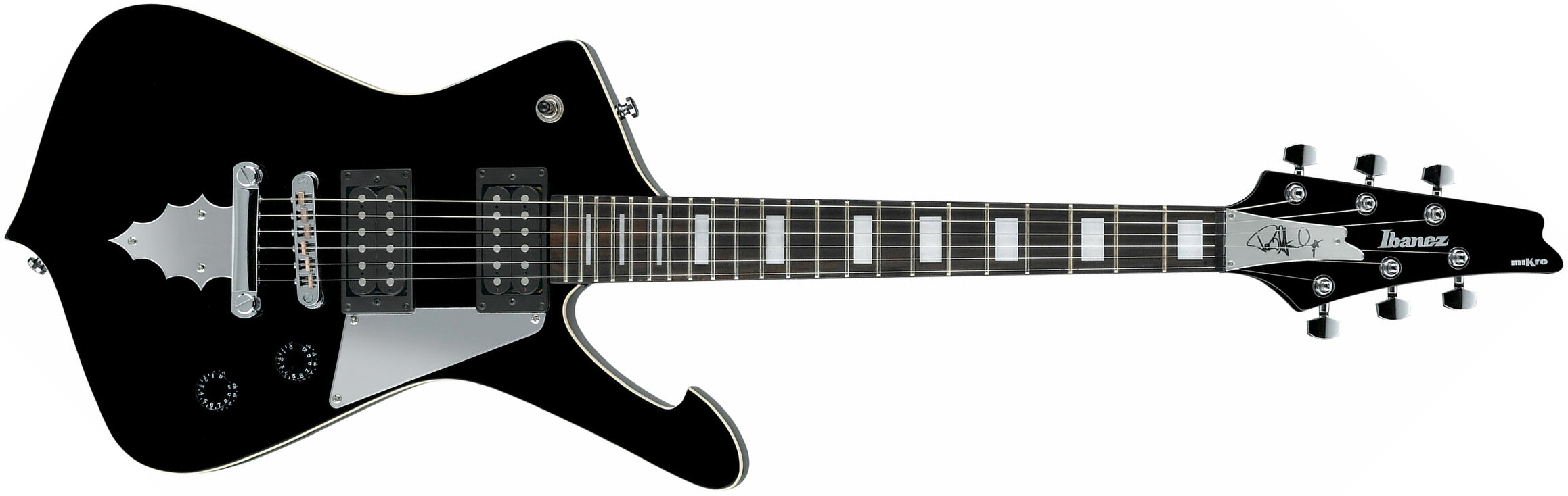 Ibanez Paul Stanley Psm10 Bk Signature Hh Ht Eb - Black - Guitare Électrique Enfant - Main picture