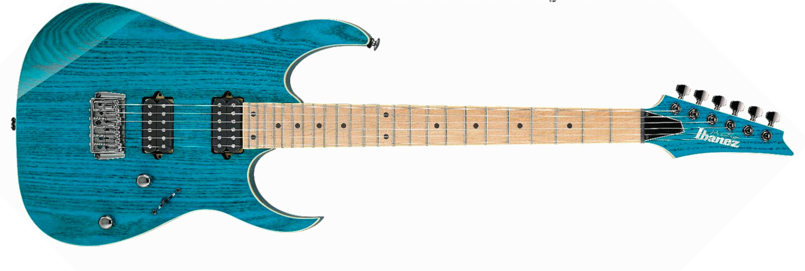 Ibanez Rg652ahmfx Tab Prestige Jap Ltd 2h Dimarzio Ht Mn - Transparent Aqua Blue - Guitare Électrique Forme Str - Main picture
