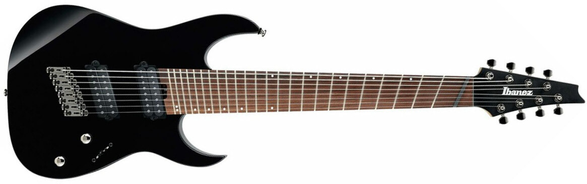 Ibanez Rgms8 Bk 8c Multiscale 2h Ht Jat - Black - Guitare Électrique Baryton - Main picture